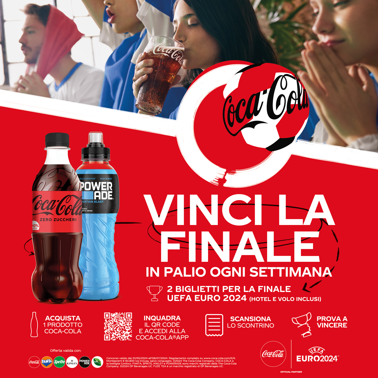 Vinci la finale EURO 2024 con Coca-Cola !