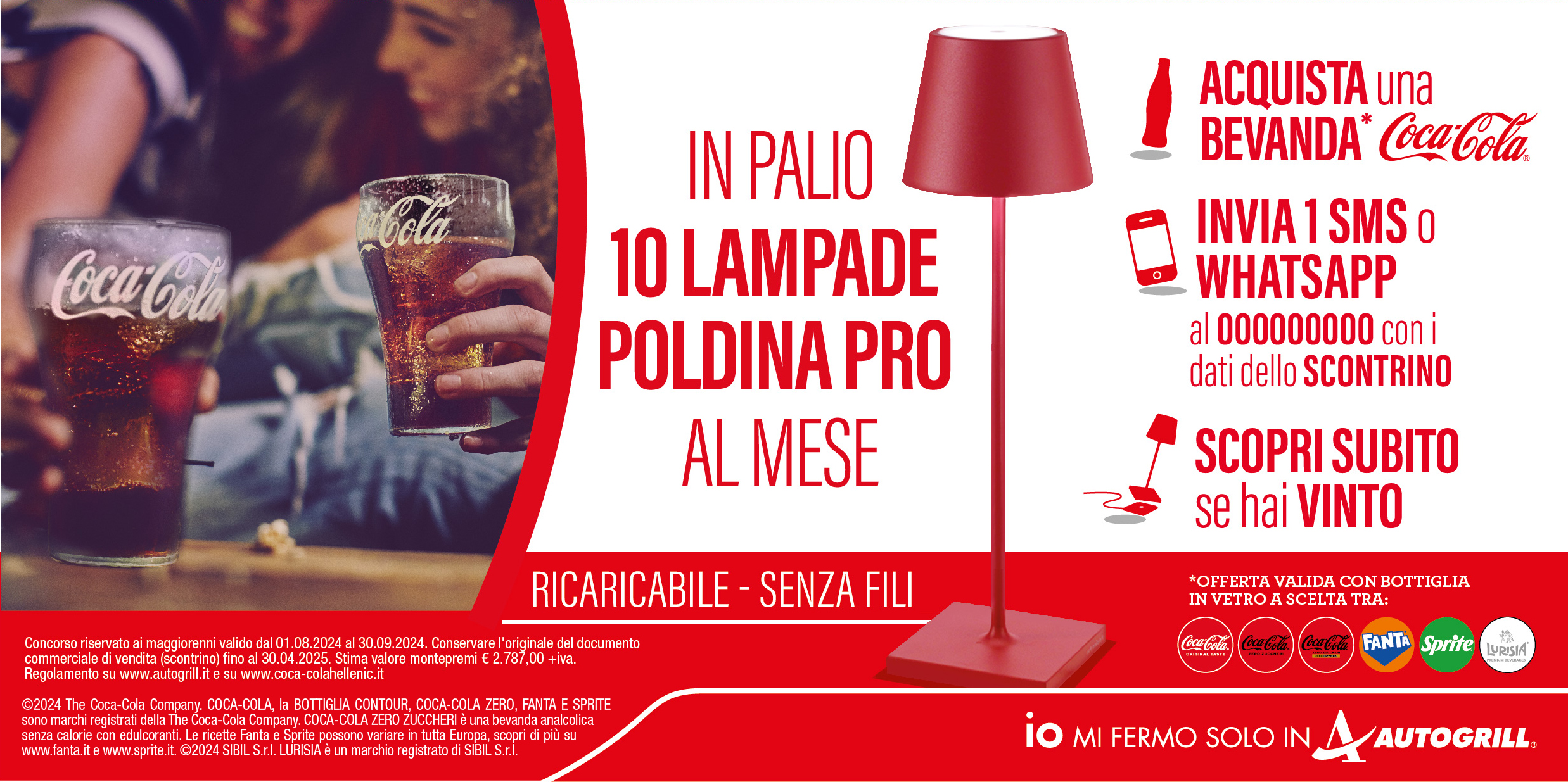 Vinci la lampada Poldina con Autogrill e Coca-Cola!