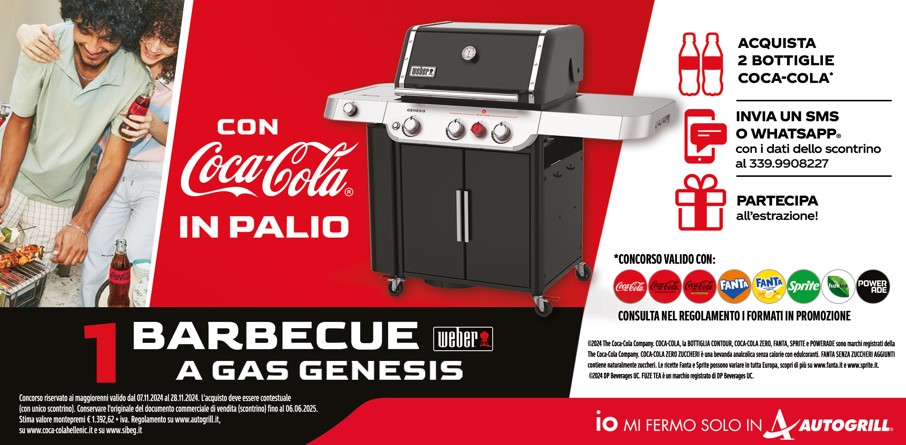 Prova a vincere un barbecue con Coca-Cola in Autogrill !