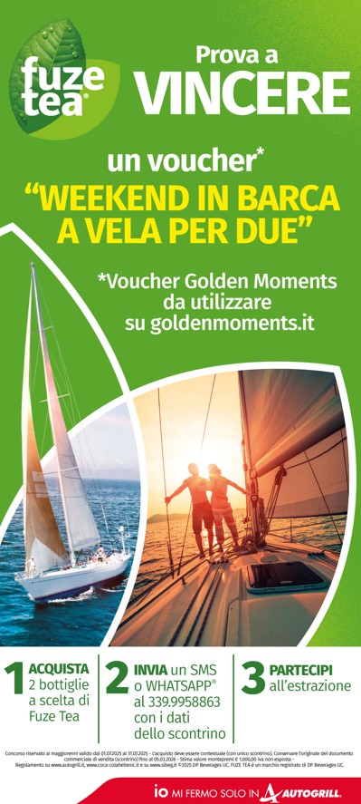 CON FUZE TEA PROVA A VINCERE UN WEEKEND IN BARCA A VELA !