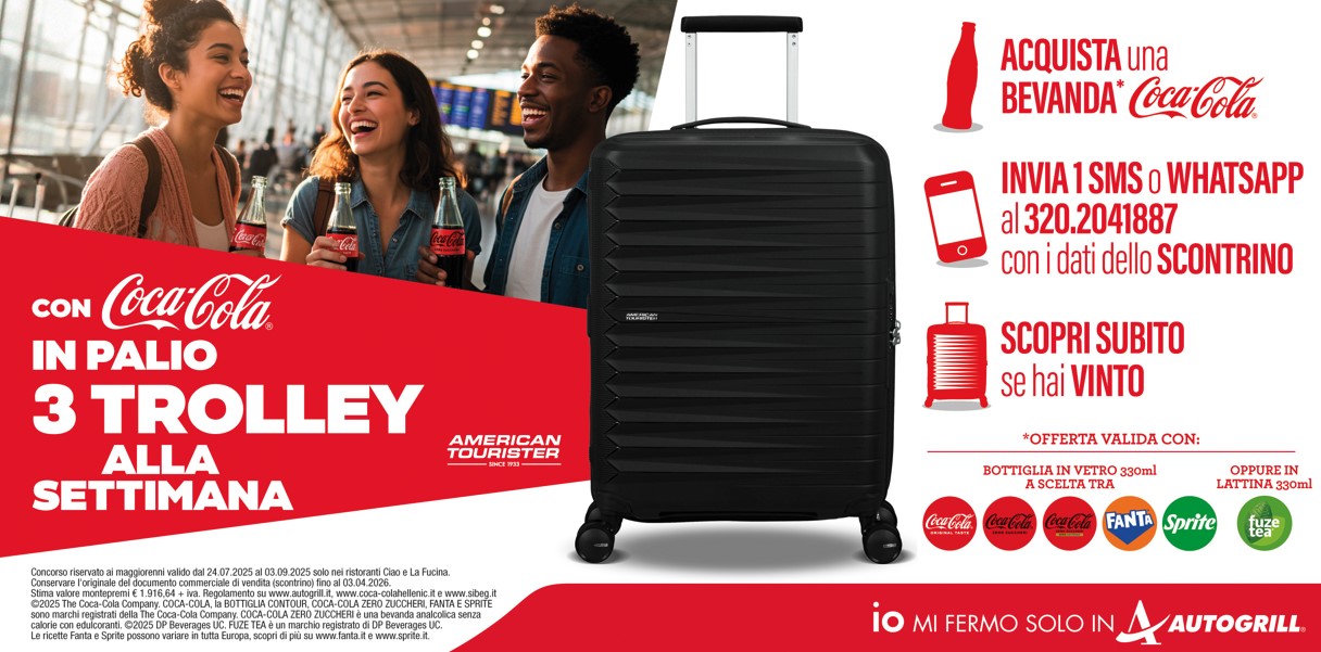 DA AUTOGRILL, PROVA A VINCERE UN TROLLEY CON COCA-COLA !